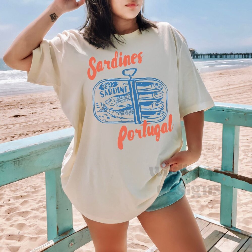 Sardines Shirt, Tinned Fish Shirt, Sardine Girl, Sardine Summer Shirt - Dust